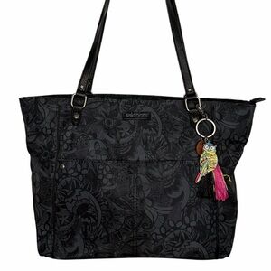 Sakroots Metro Tote Bag Black Tonal Spirit Desert Handbag Shoulder Purse